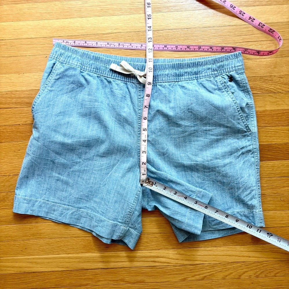 L.L. Bean Favorite Fit Chambray Dock Shorts Blue Cotton Stretch Drawstring 10 - Picture 8 of 8